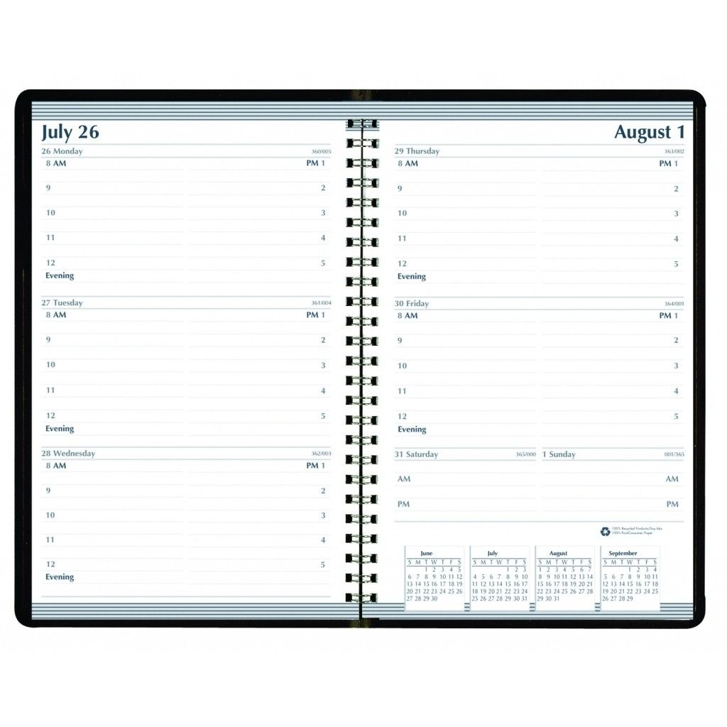 House Of Doolittle 27802 Recycled Weekly Appointment Book, 30 Minute Appointments, 5 X 8, Black, 2021