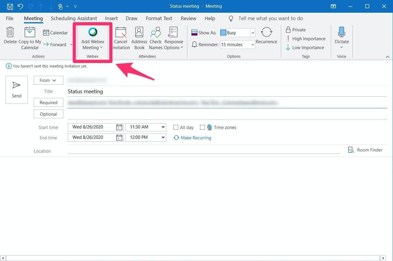 How To Add A Webex Plug In To Microsoft Outlook To Create