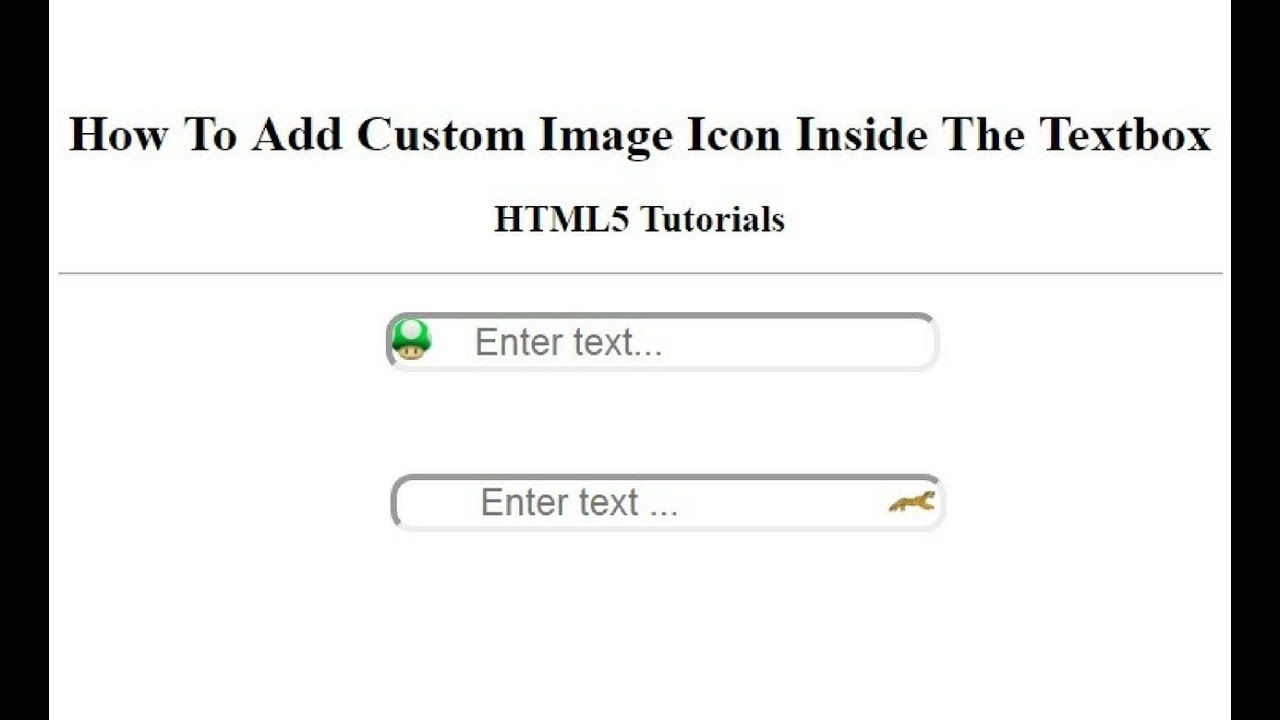 how to add custom image icon inside input textbox element using css
