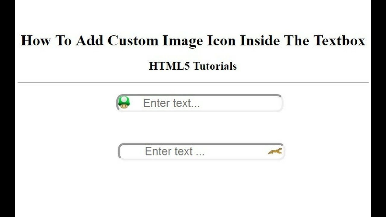 How To Add Custom Image Icon Inside Input Textbox Element Using Css