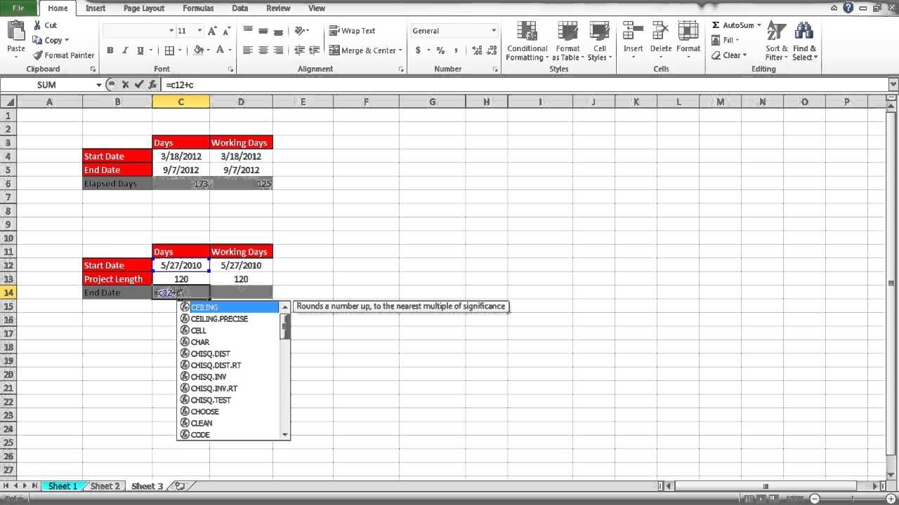 how to calculate days in excel