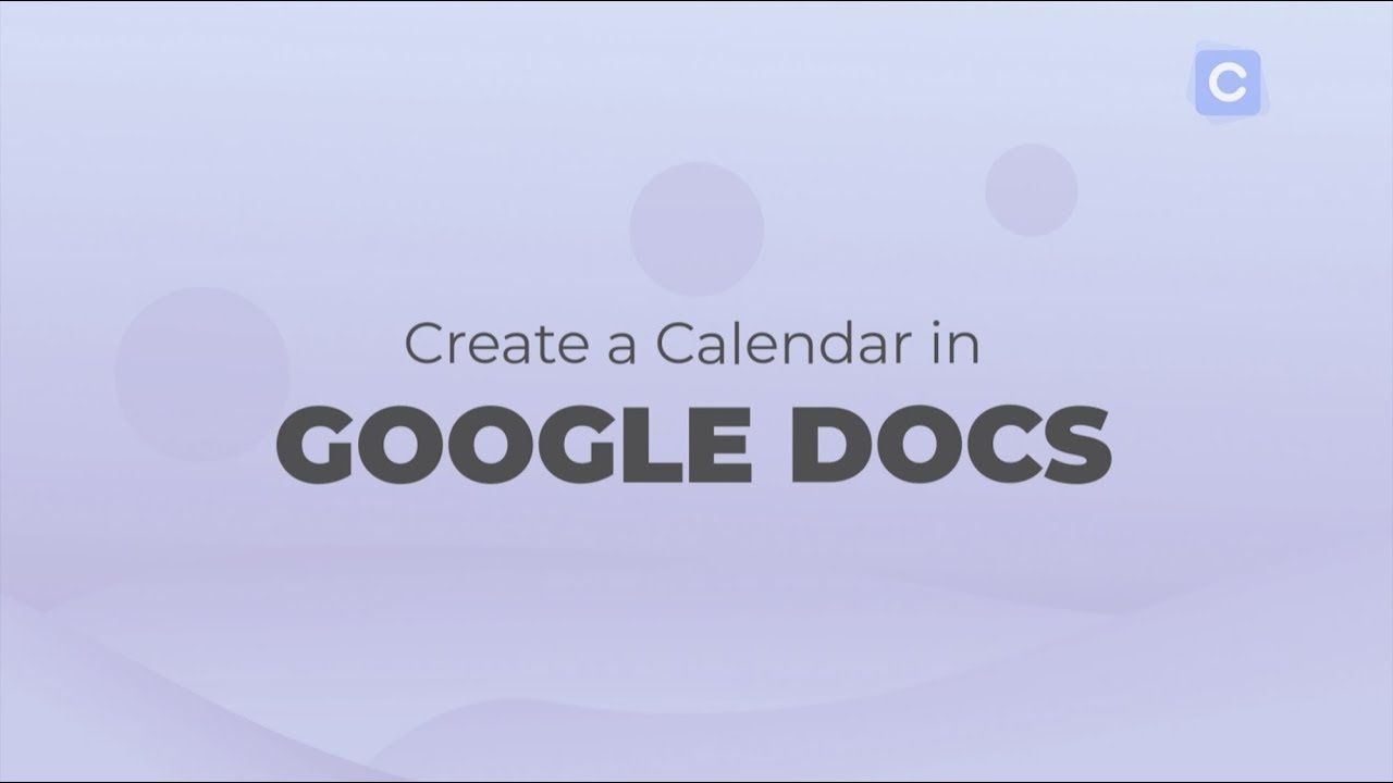 How To Create A Calendar In Google Docs Calendar