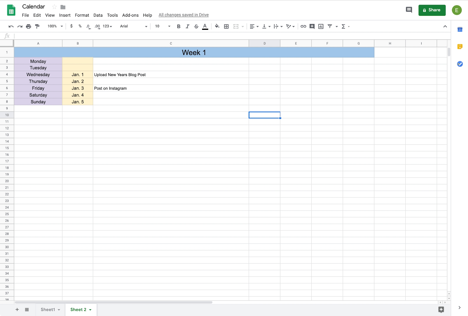 how to create a calendar in google docs | copper