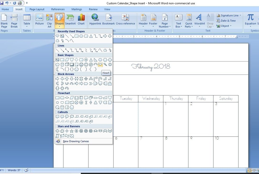How To Create A Custom Calendar In Word | Custom Calendar