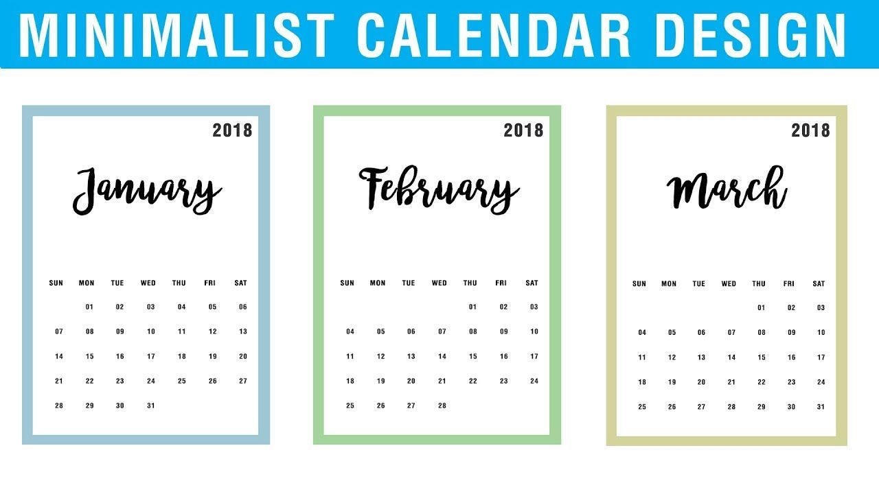 How To Design Calendar In Photoshop Cc | Minimalist Calendar