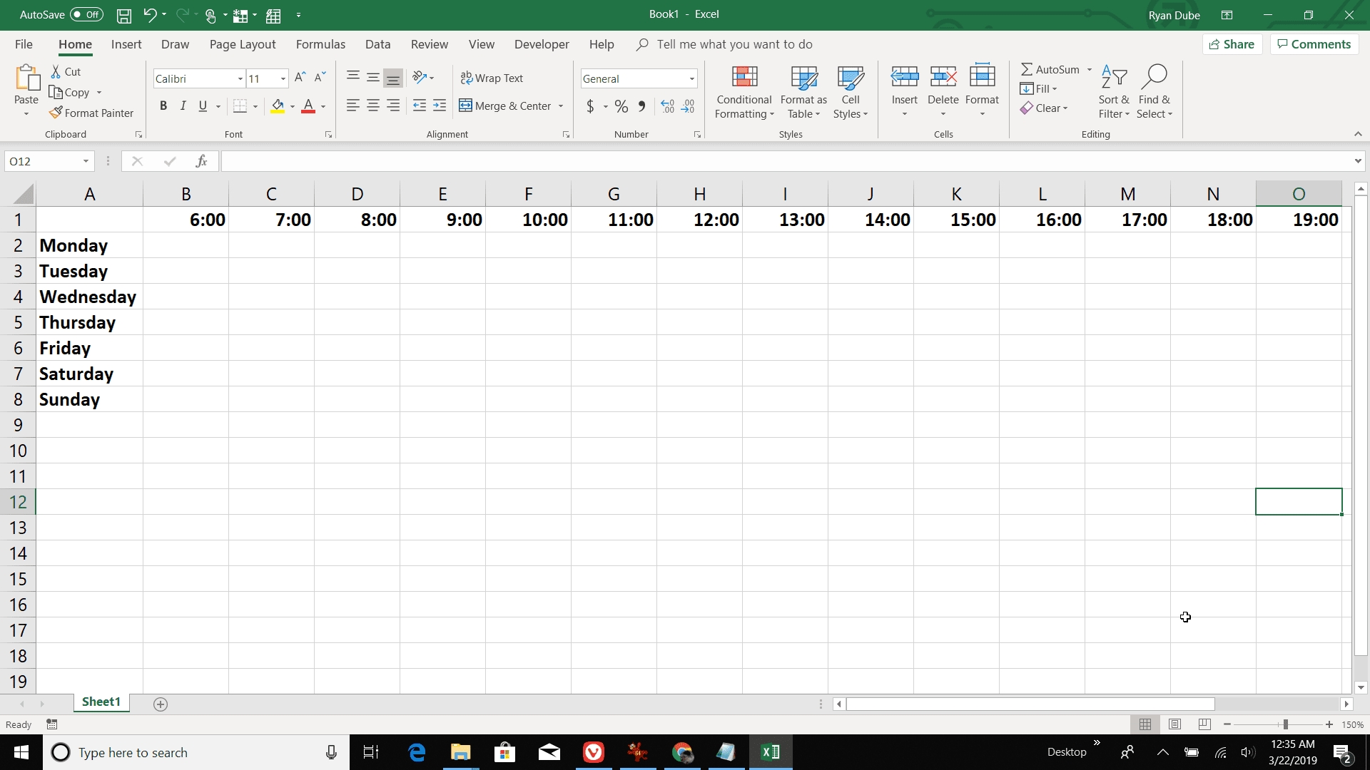 how to make a calendar in excel