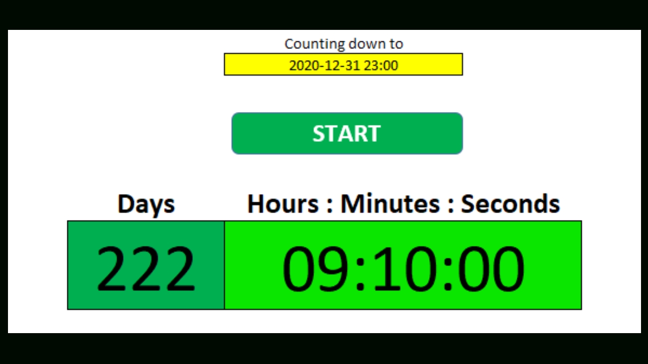 How To Make A Countdown Timer In Excel Howtoexcel