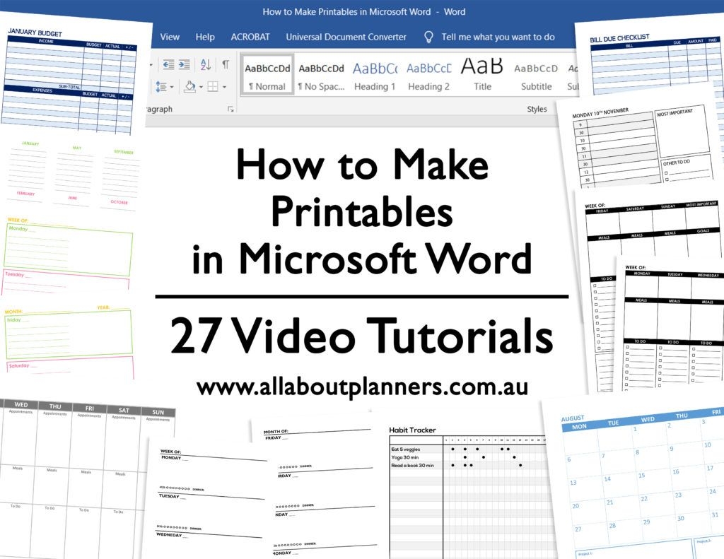 how to make printables in microsoft word all about planners