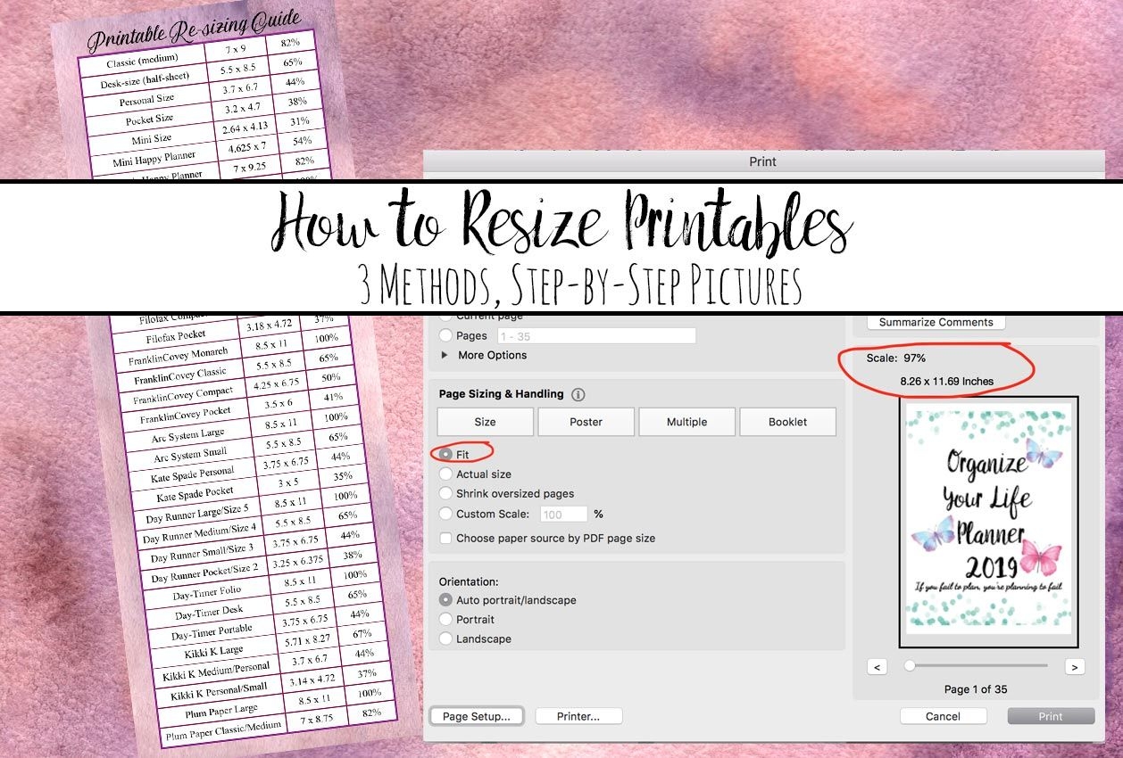 How To Resize Printables To Fit Your Planner