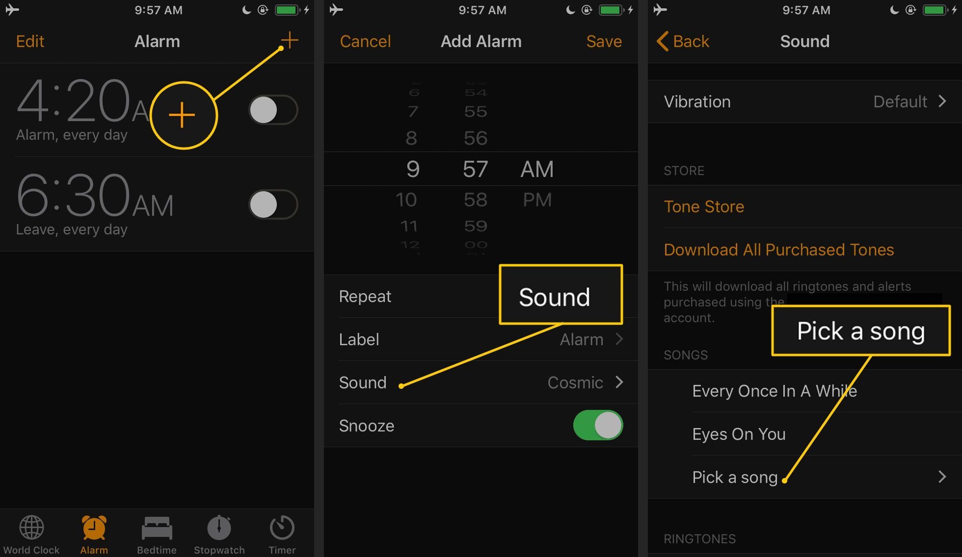 how to set a song as an iphone alarm