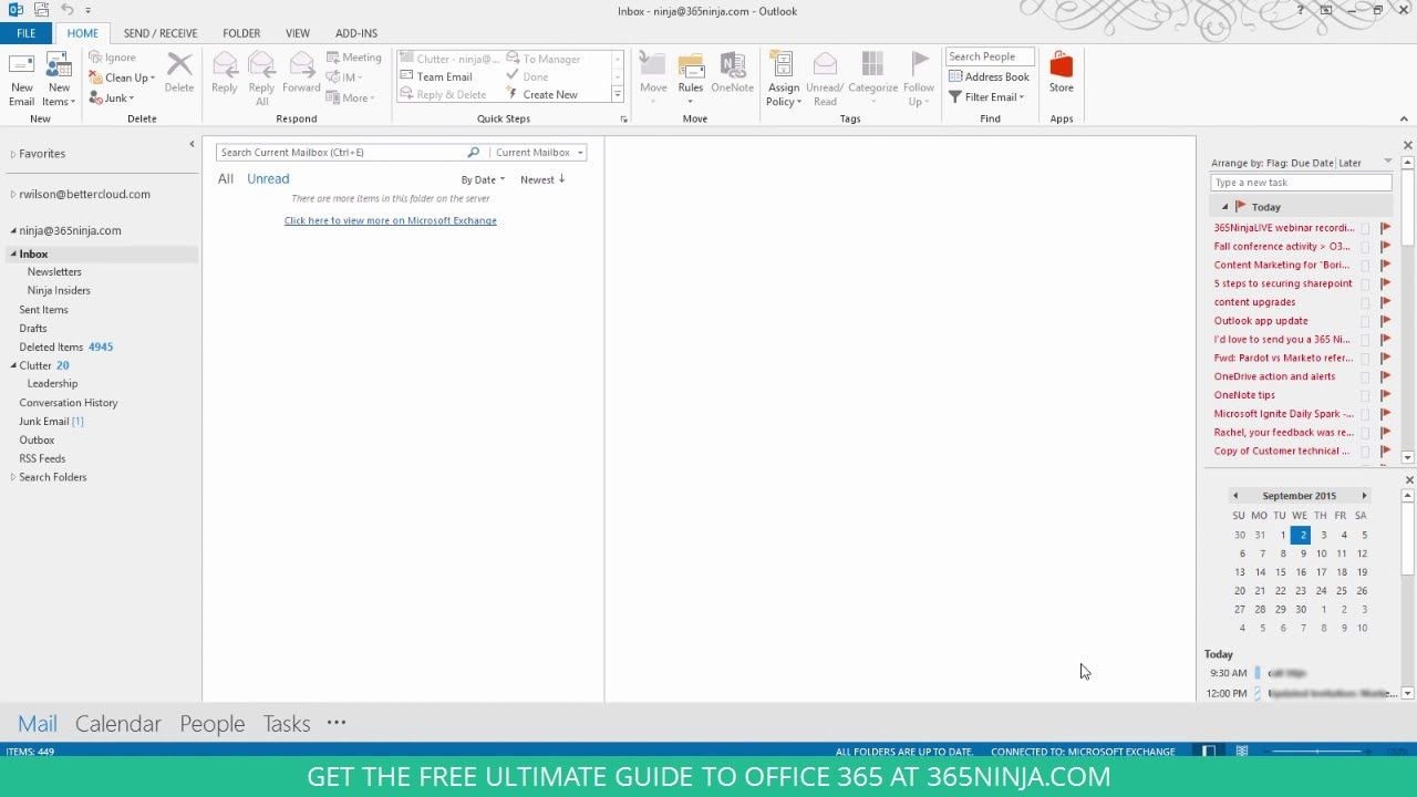 how to show your calendar and tasks in the outlook 2013 inbox