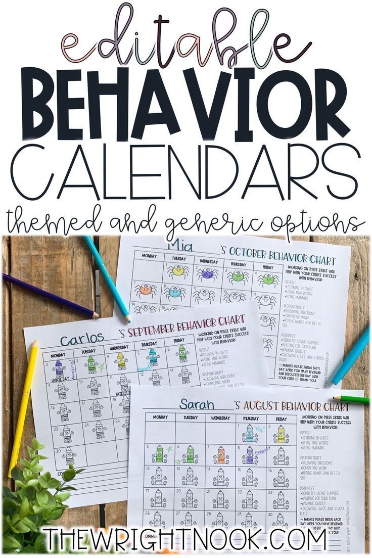 if you're looking for monthly behavior calendars for your