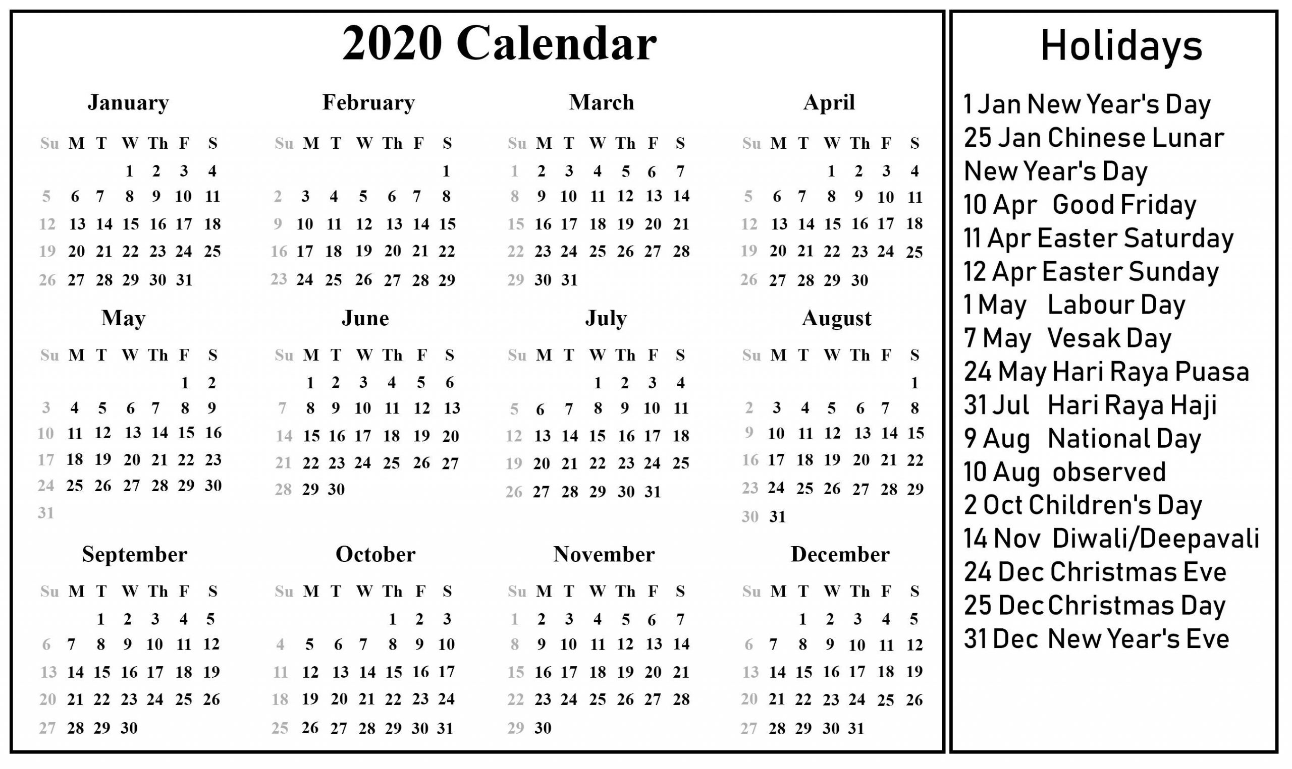 Impressive 2020 Calendar Holidays Sri Lanka In 2020