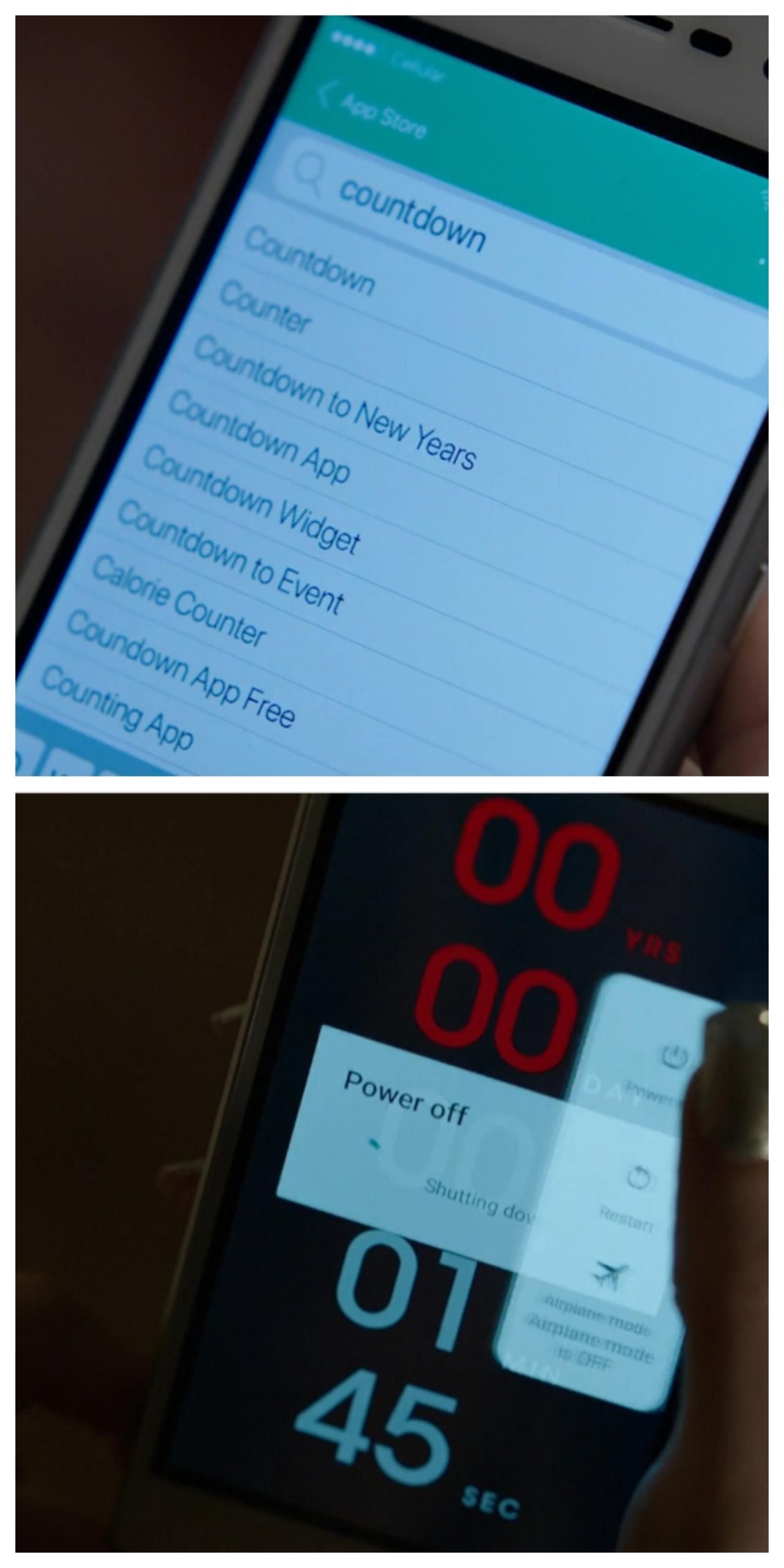 in countdown(2019) iphone is used while downloading but