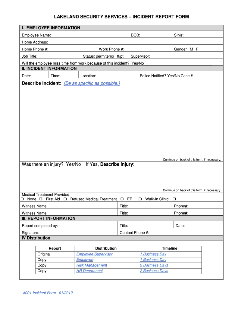 Incident Report Template Fill Out And Sign Printable Pdf Template | Signnow