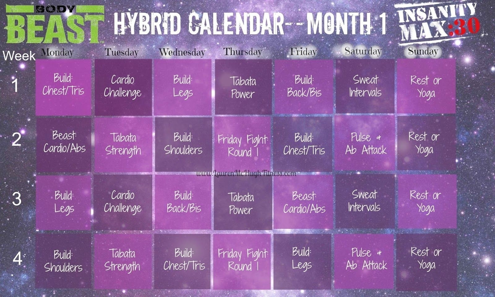 insanity calendar worksheet | printable worksheets and