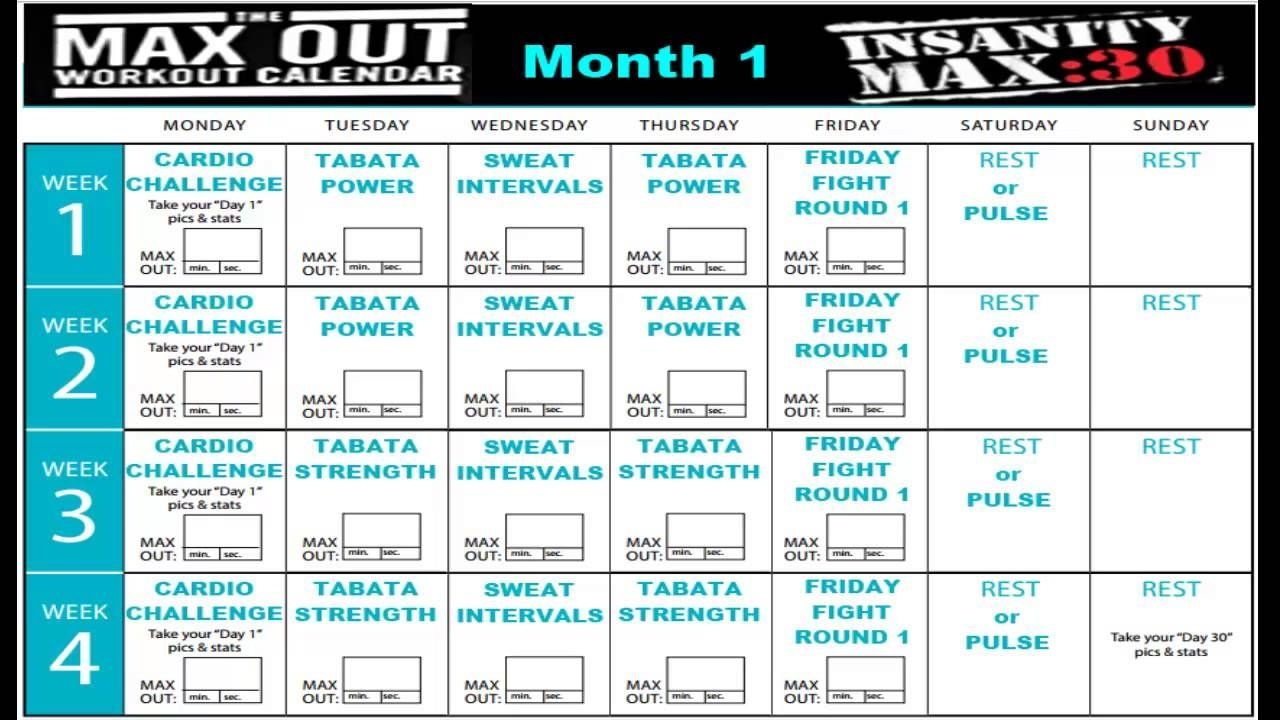 insanity max 30 calendar pdf example calendar printable pin on work