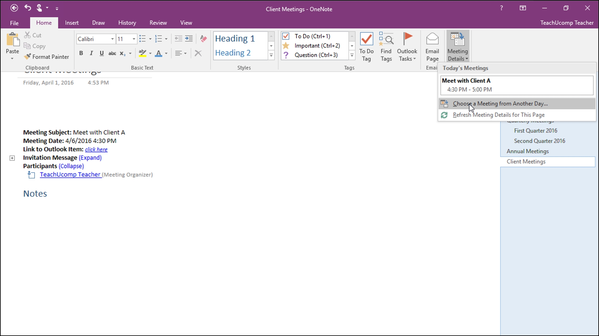 Insert Outlook Meetings In Onenote Tutorial And Instructions