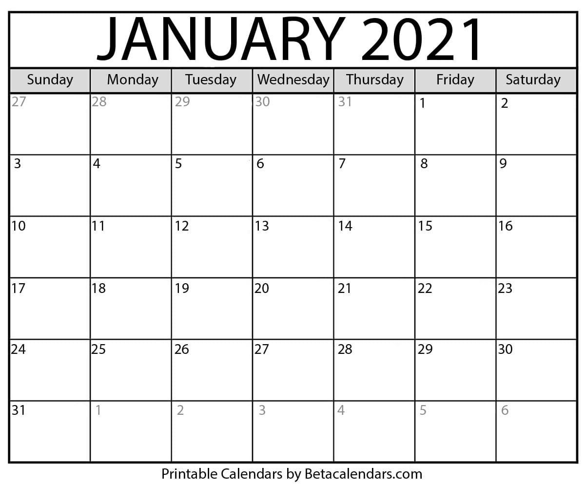 january 2021 calendar | blank printable monthly calendars