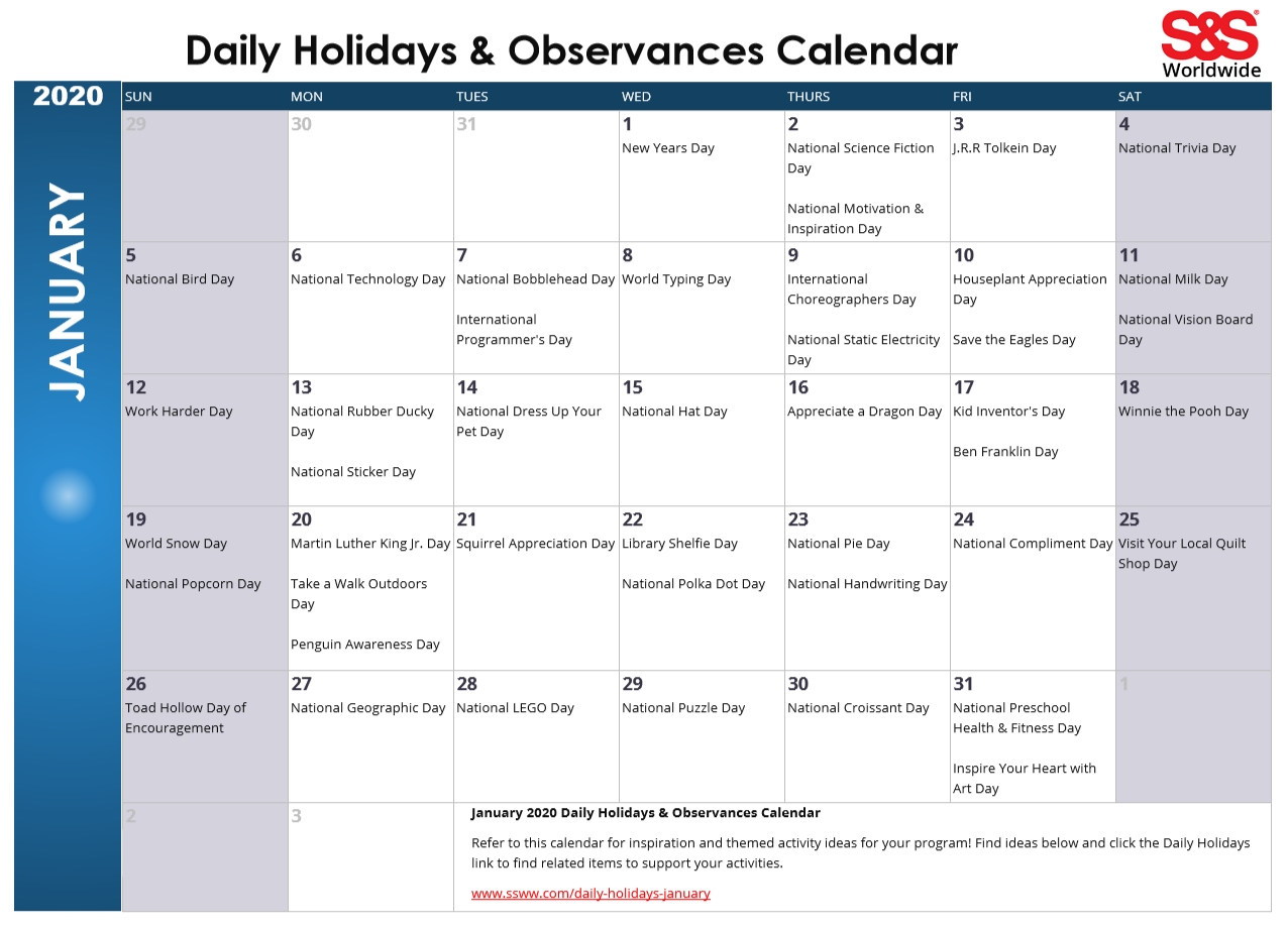 Calendars With Holidays And Observances Example Calendar Printable