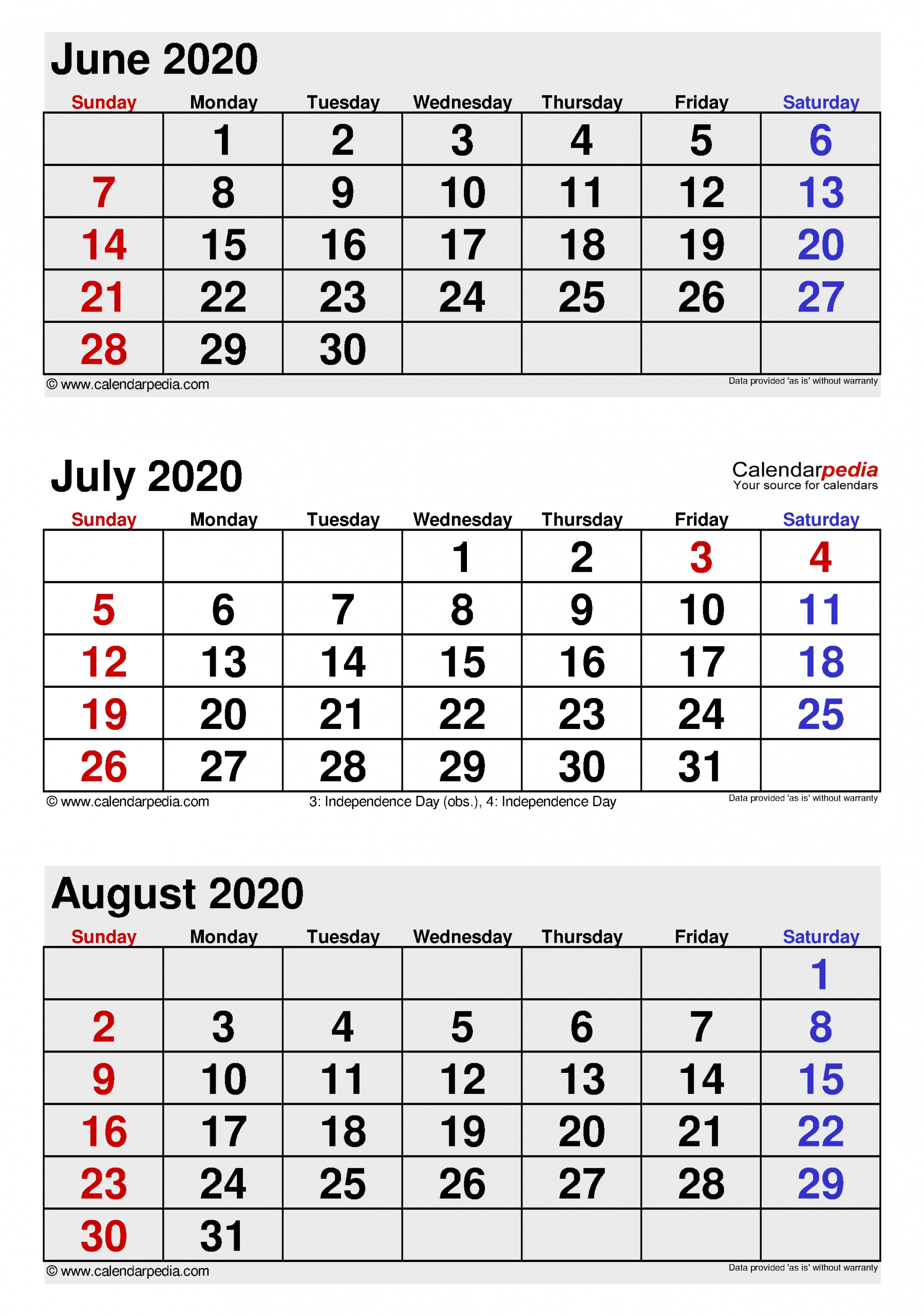 july 2020 calendar | templates for word, excel and pdf