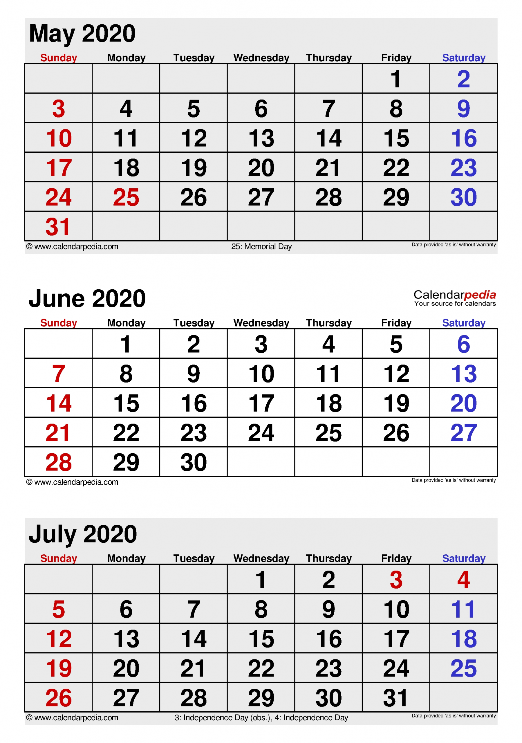 june 2020 calendar | templates for word, excel and pdf