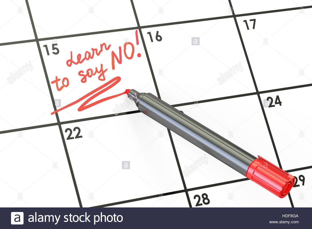 Learn To Say No! Date On Calendar Concept, 3d Rendering