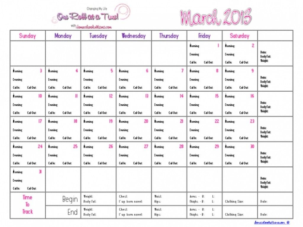 Lovely Weight Loss Countdown Calendar Printable | Free