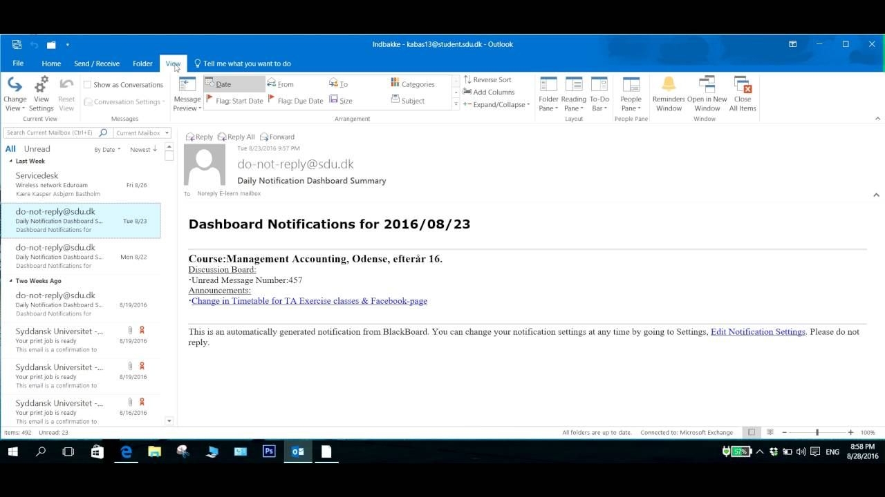 mail navigation in outlook 2016 disappeared solution
