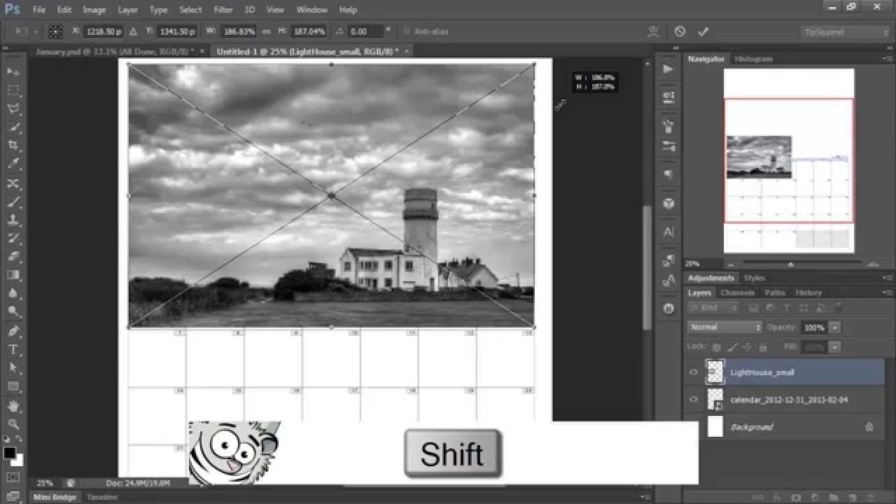 making an easy photo calendar in photoshop