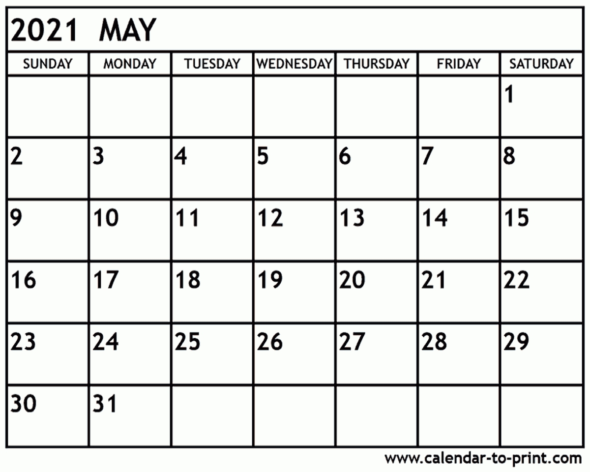 may 2021 calendar printable