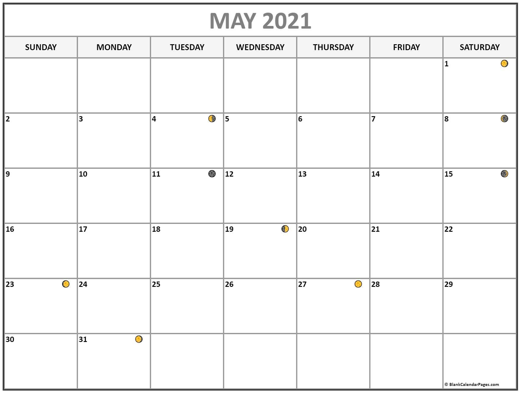 may 2021 lunar calendar | moon phase calendar