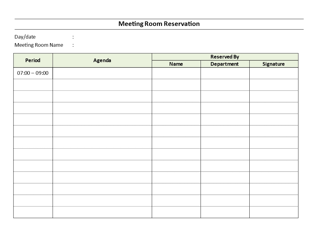 Free Printable Reservation Schedule Template Example Calendar Printable