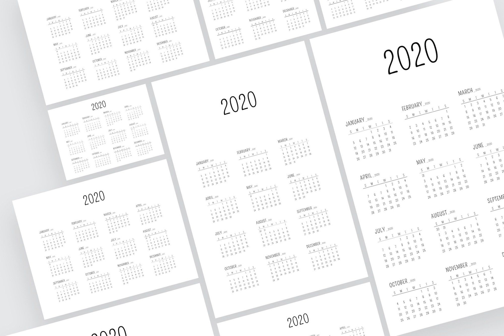 Minimal Calendar 2020 Template