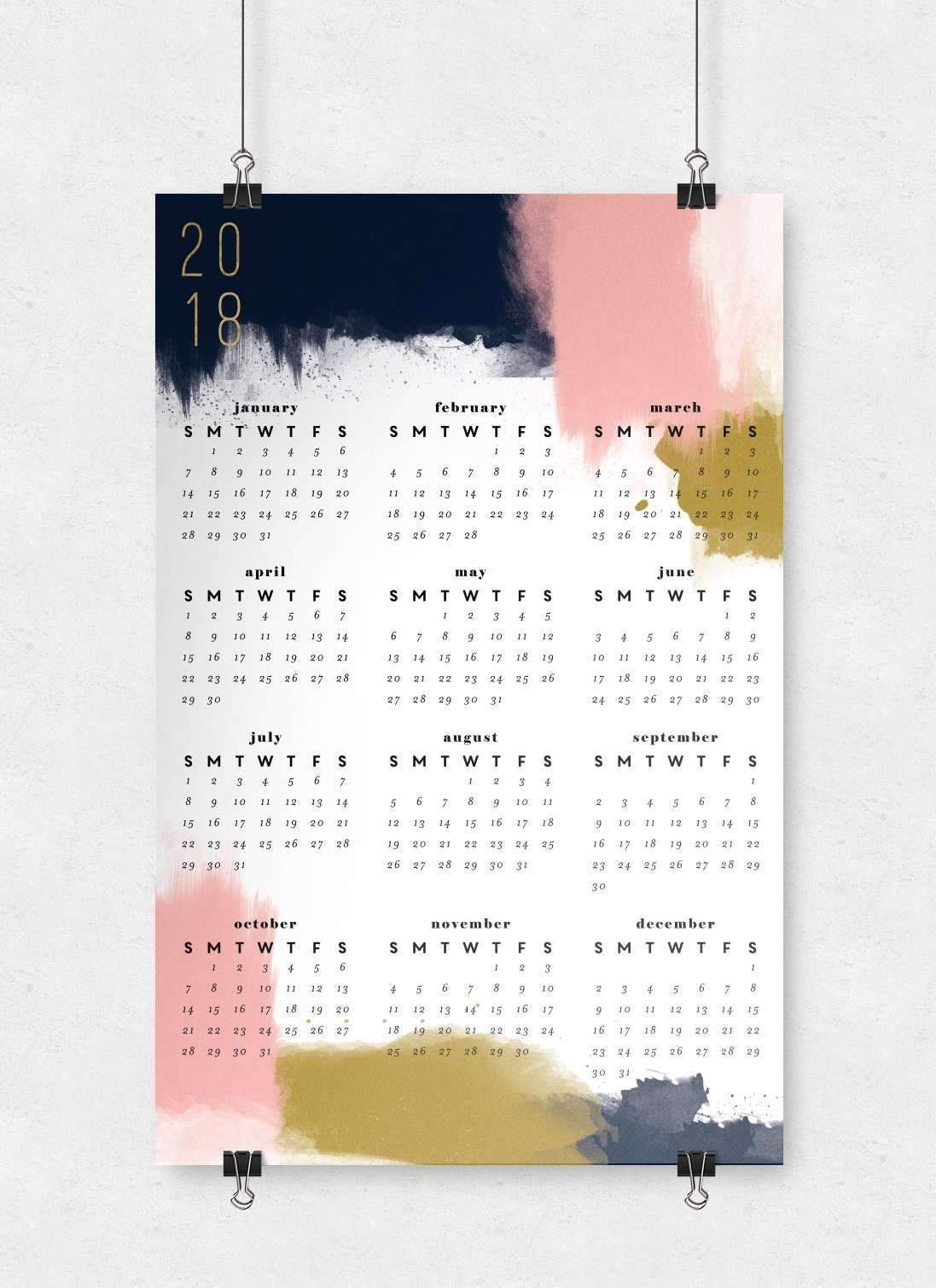 modern abstract wall calendar | 11x17 | calendar template