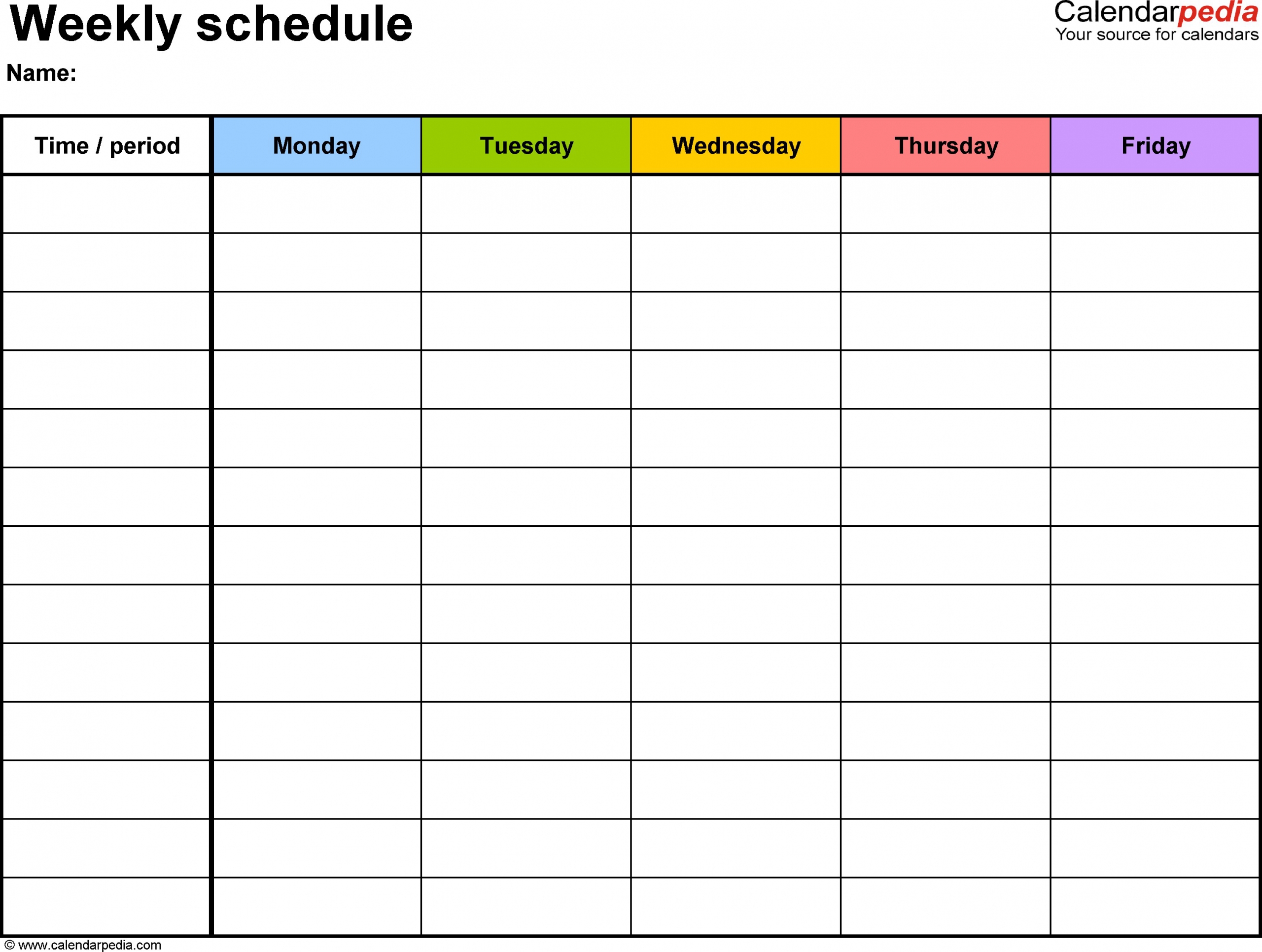 monday friday calendar in 2020 | daily schedule template