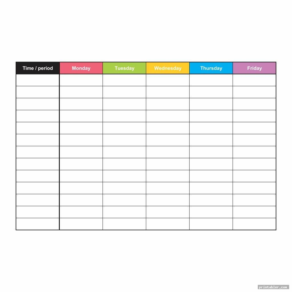 monday through friday planner printable printabler