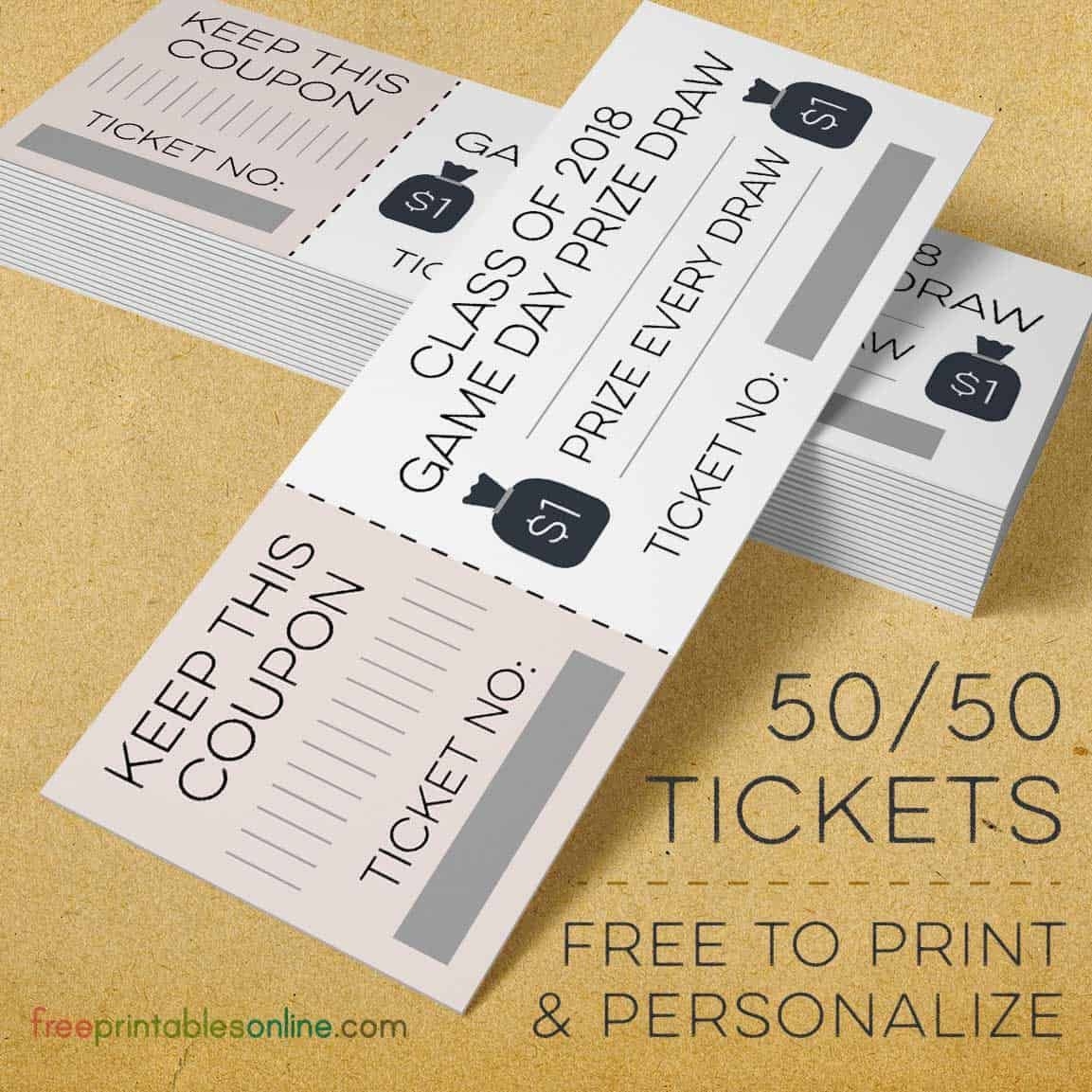 Moneybags 50/50 Raffle Tickets Free Printables Online