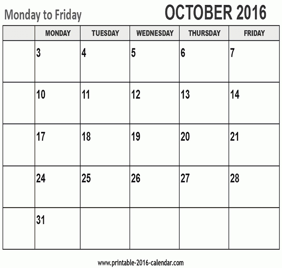 Monthly Calendar Template No Weekends How Monthly Calendar