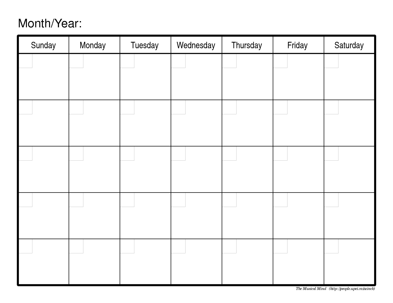 Monthly Calendar Template | Printable Blank Calendar, Weekly