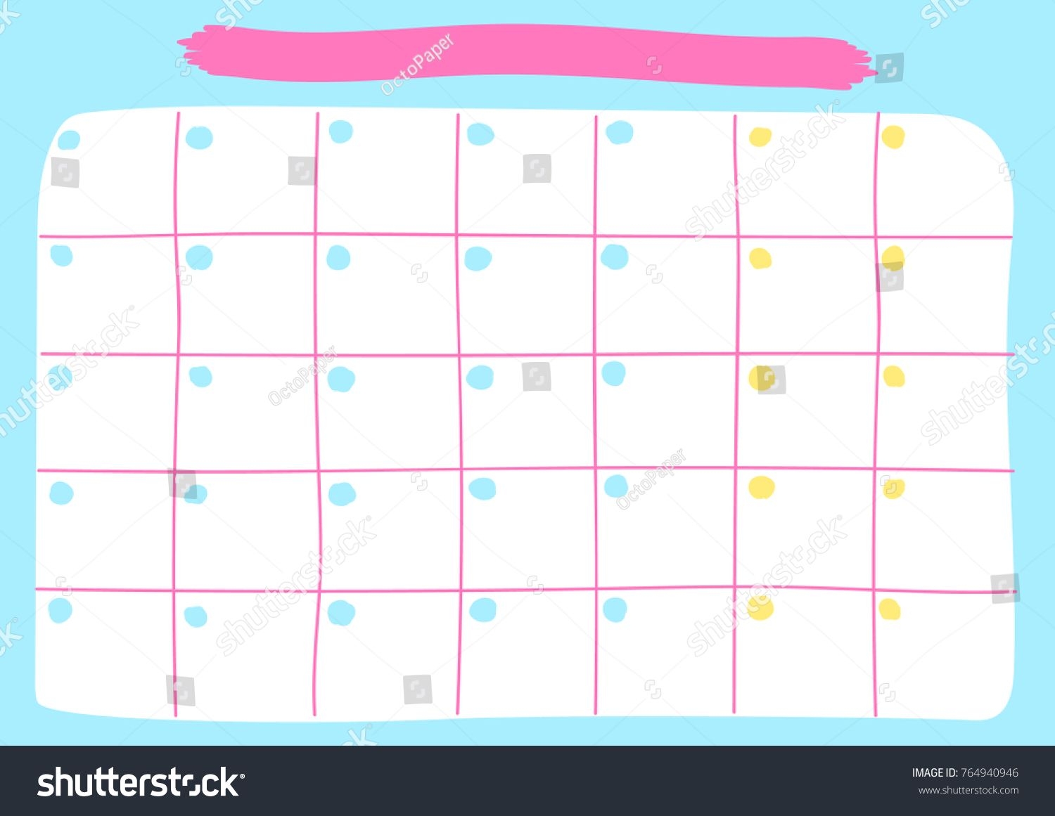 monthly calendar template printable pastel calendar stock