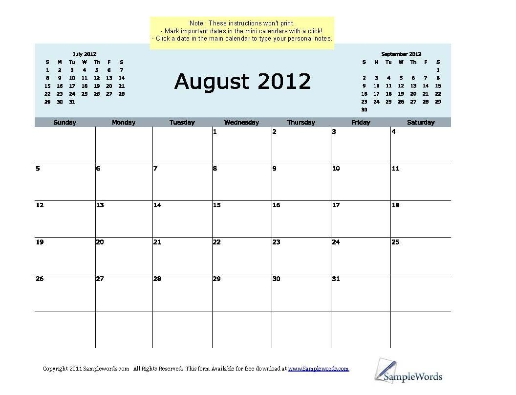 Monthly Calendars Current Year | Mini Calendars, Calendar