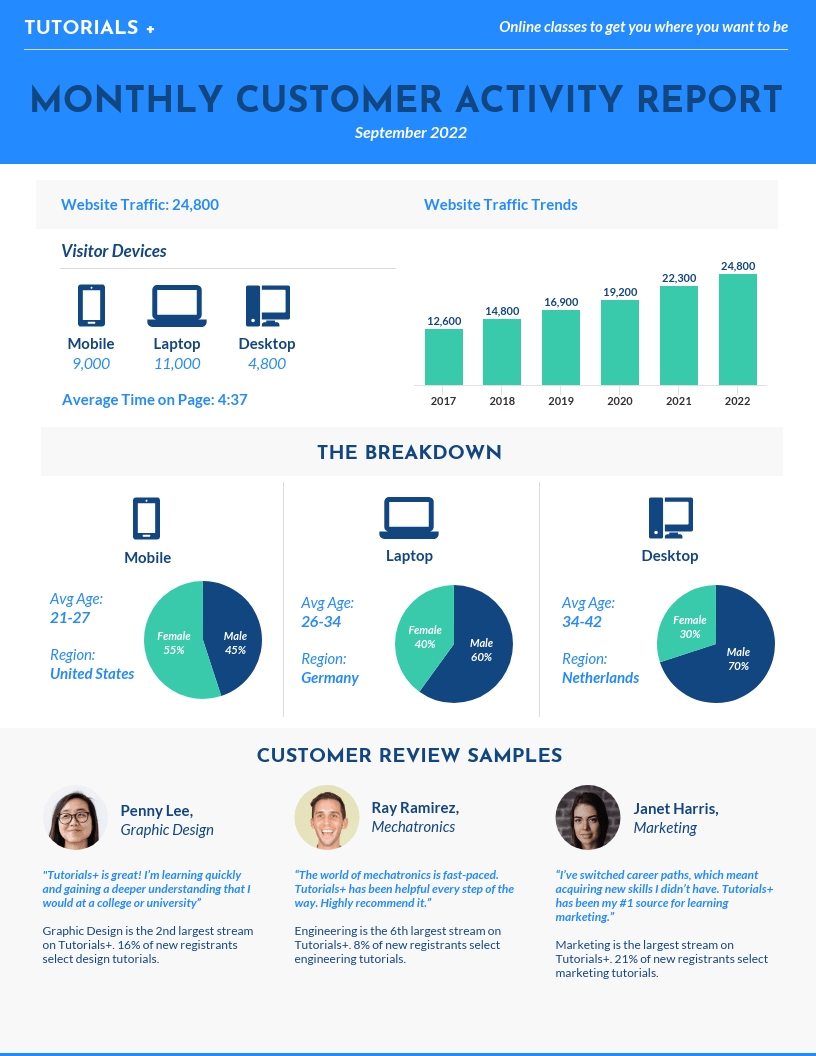 Monthly Consumer Activity Report Template