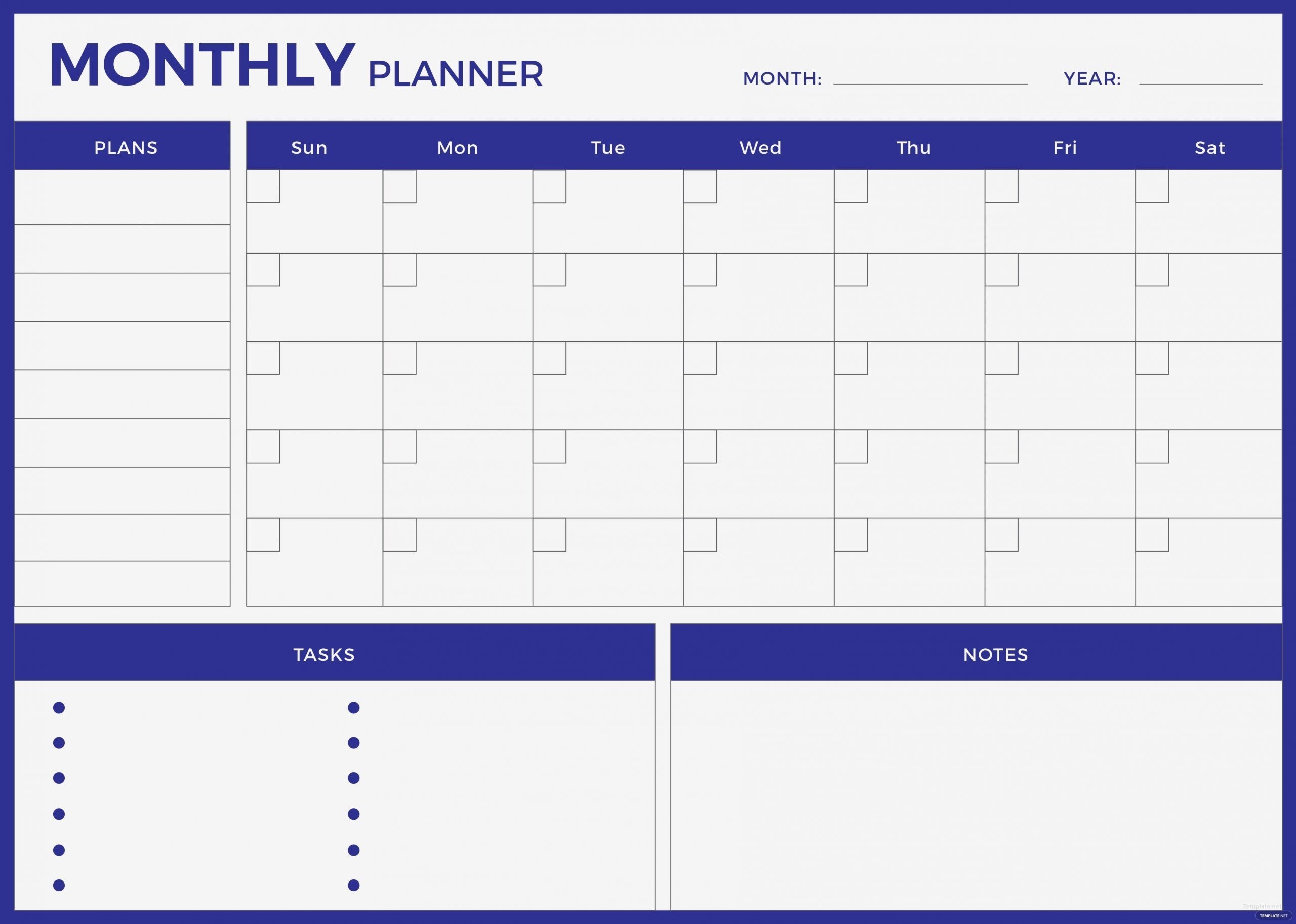 Monthly Planner Template Printable The Shocking Revelation