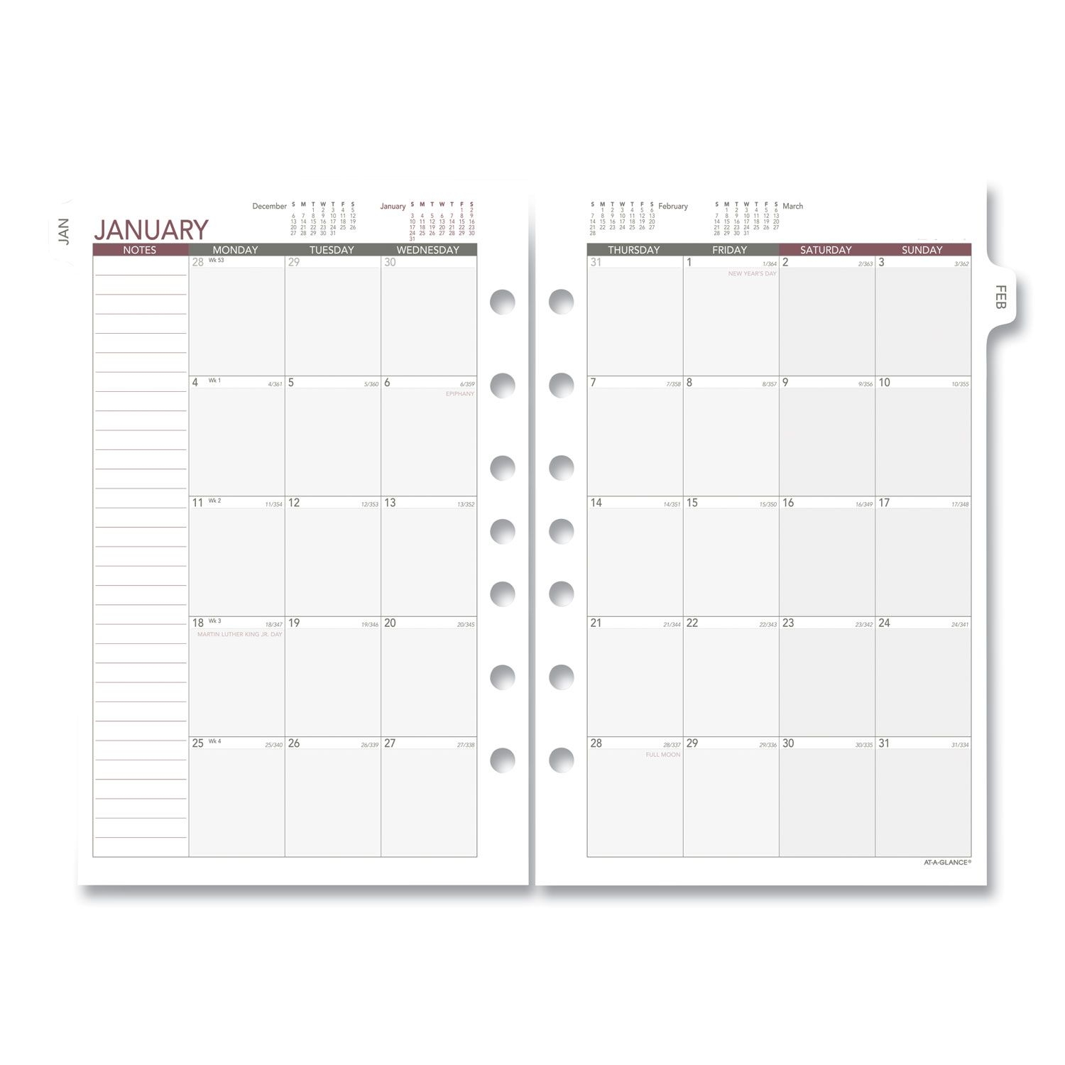 Monthly Planning Pages, 8 5 X 5 5, 2021