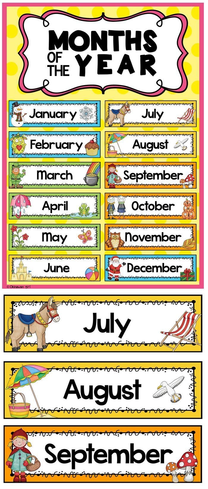 months of the year headers | months in a year, classroom