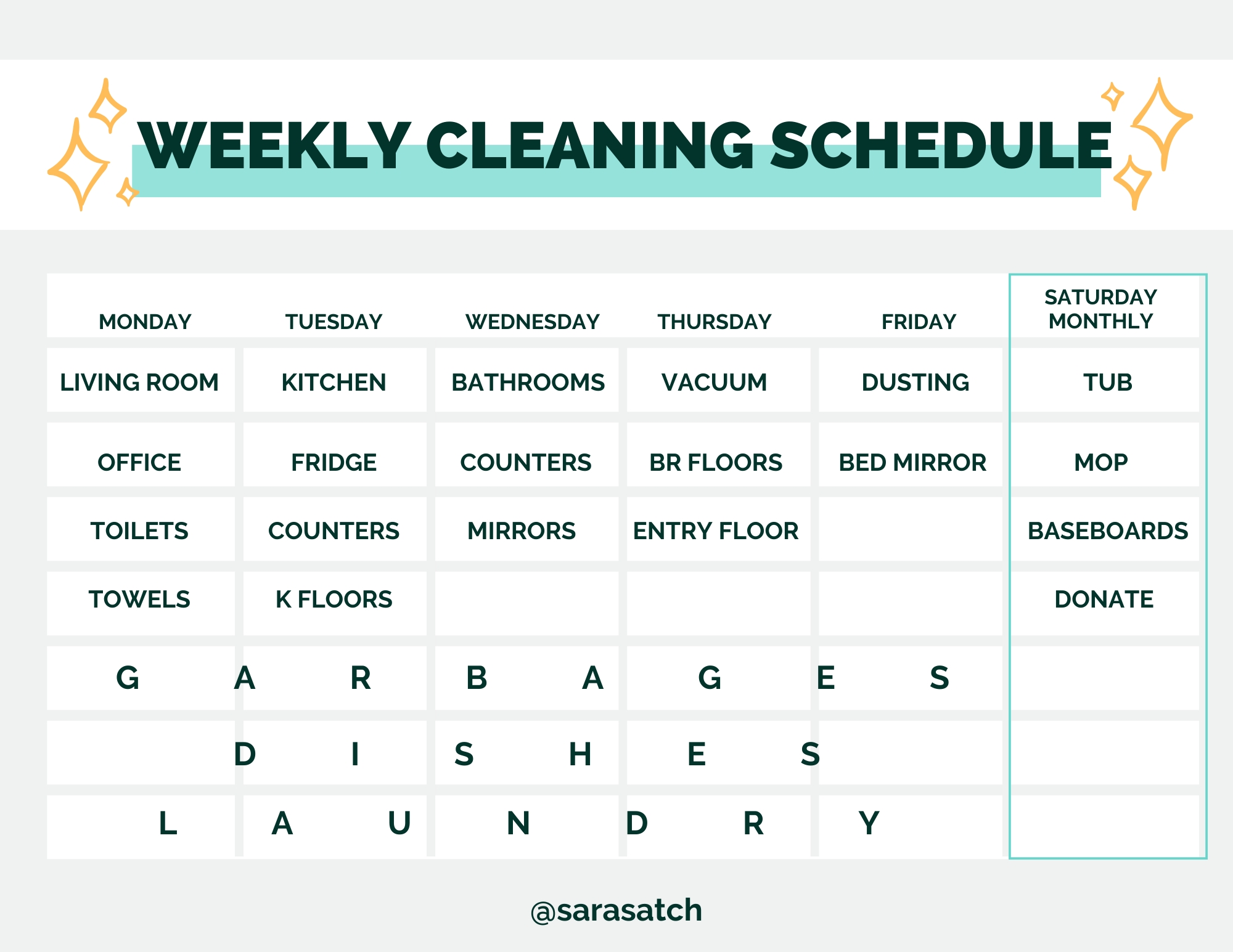 my weekly cleaning schedule in 2020 | weekly cleaning