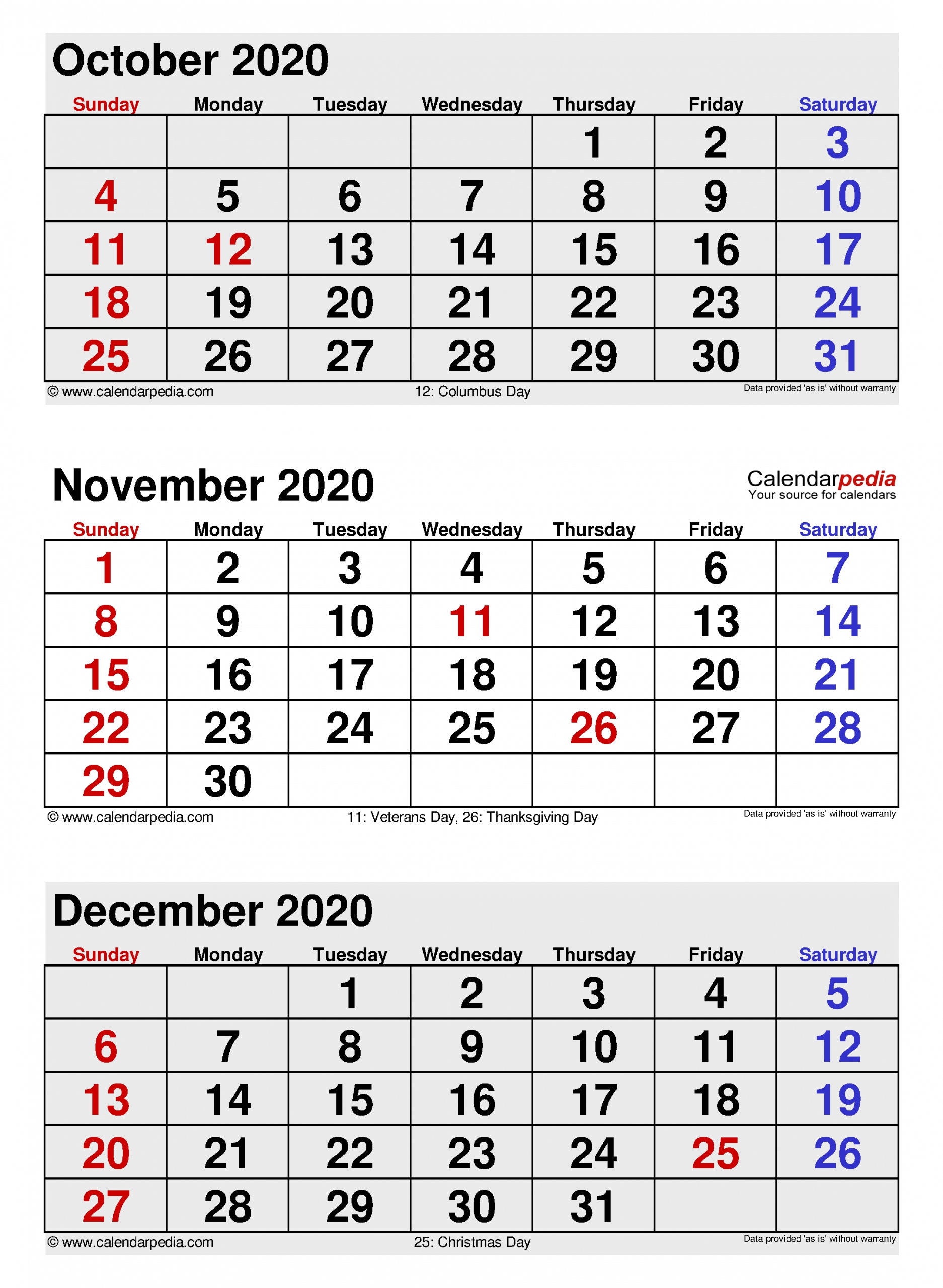 november 2020 calendar | templates for word, excel and pdf