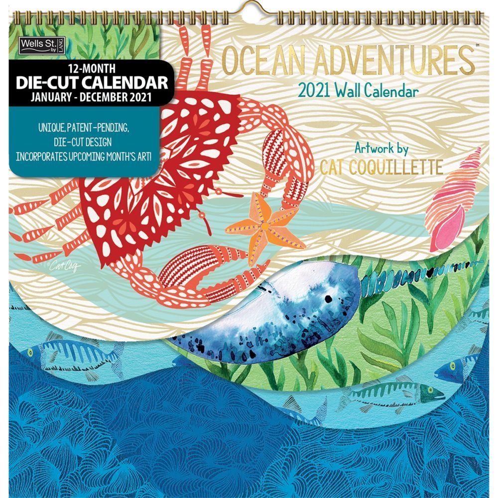 Ocean Adventures Die Cut Wall Calendarcat Coquillette Walmart