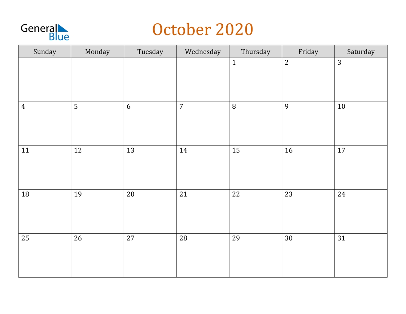 October 2020 Calendar Pdf Word Excel